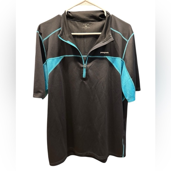 Patagonia Black and Blue Half-Zip Shirt size XL - Picture 1 of 8